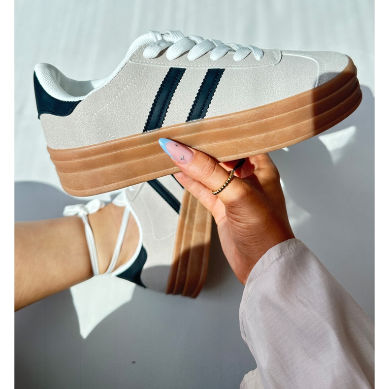 Pantofi de damă cu platformă Egelia bej și negru 2