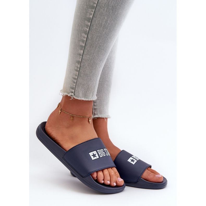 Flip-flops de damă ușoare Big Star NN274A658 bleumarin albastru 1