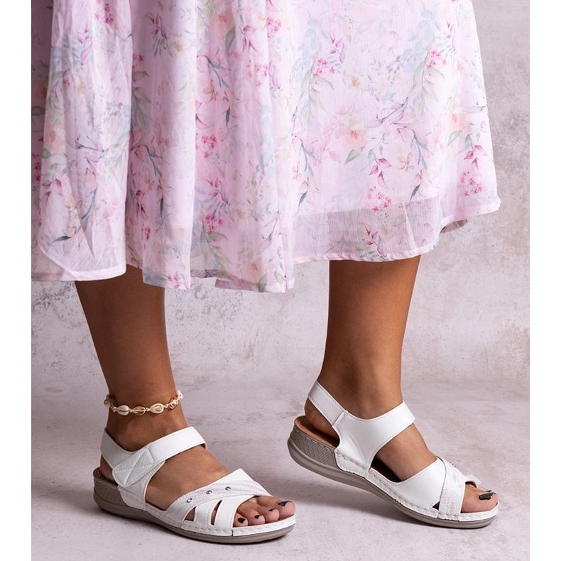 Sandale albe cu platforma Nural 1