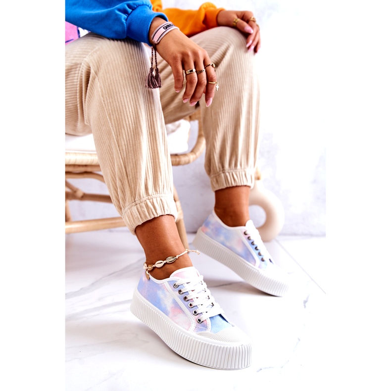 Adidași cu femei scăzute pe platforma albastru-roz multicolor 4