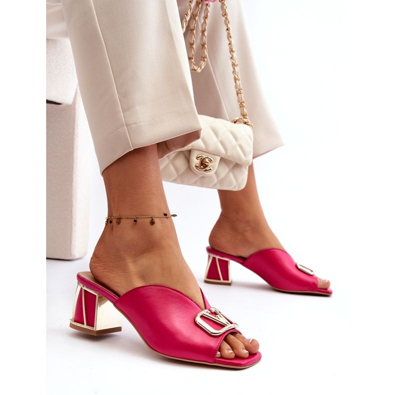 Piele elegante pentru femei Laura Messi 2771 Fuchsia roz 1