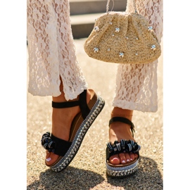 S.Barski Sandale pentru femei pe pană și platformă cu decorațiuni S. Barski Hy056 Negru 2
