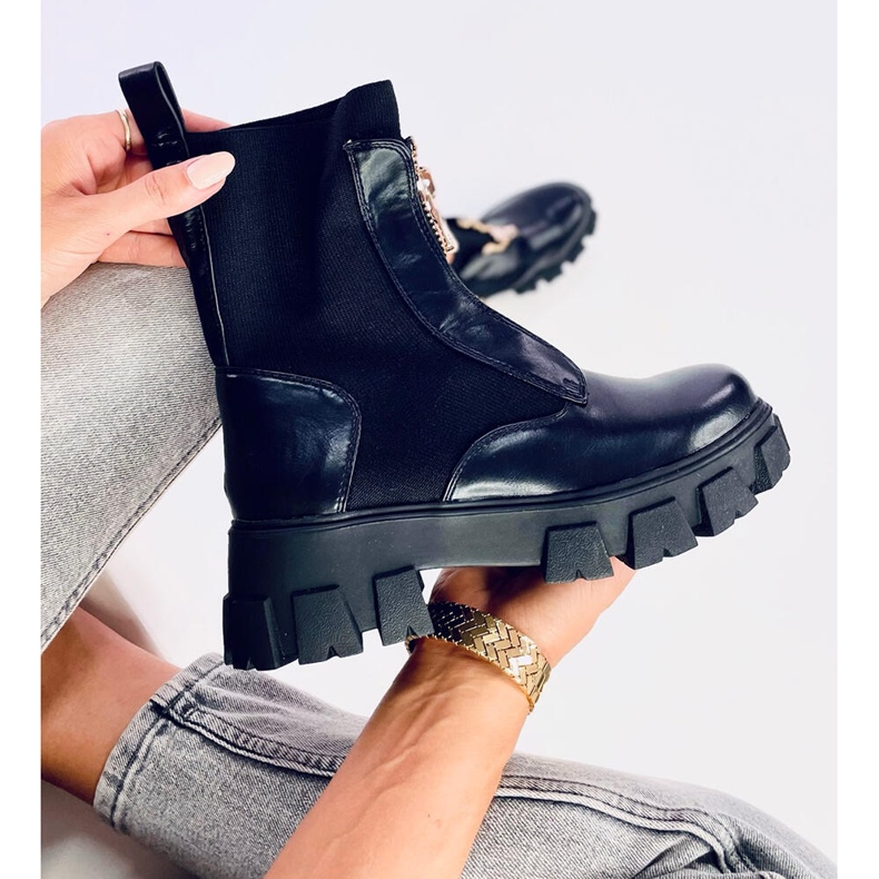 Cizme cu partea superioară a șosetei Ragna Black negru 1