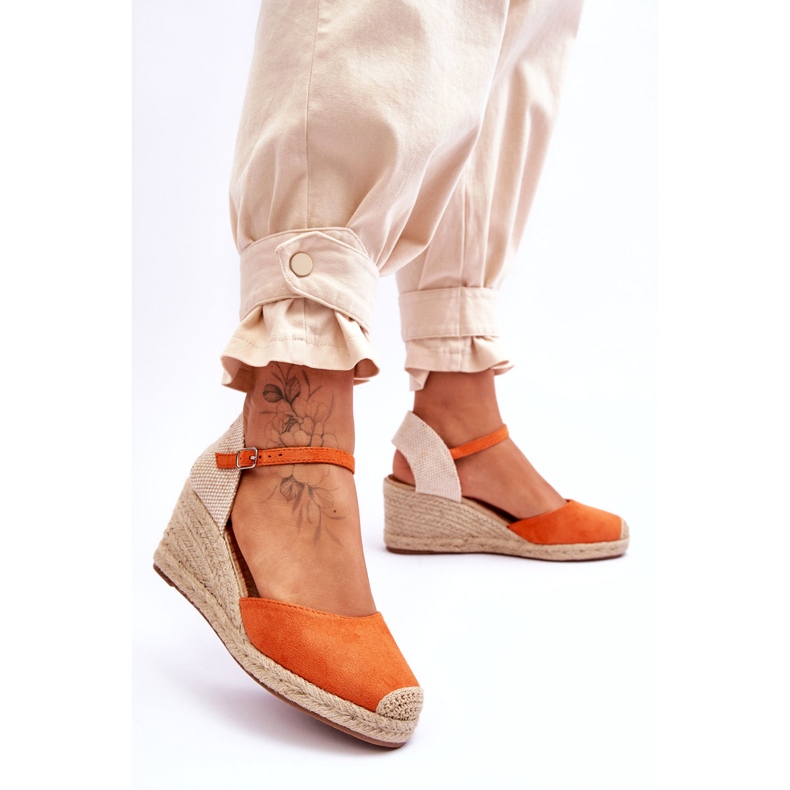 Espadrile din piele intoarsa Sandale cu pane Orange Cammer portocale 3 Espadrile din piele intoarsa Sandale cu pane Orange Cammer portocale 3