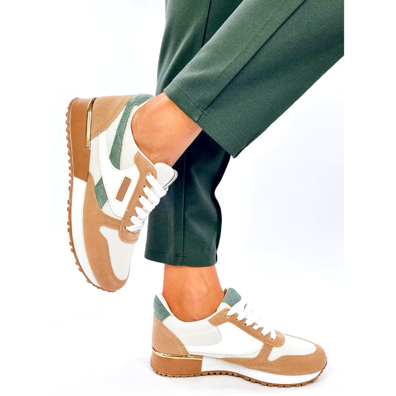 Adidasi sport dama, alb si bej 4