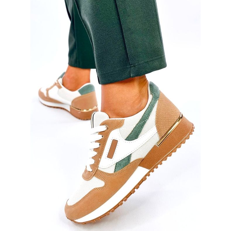 Adidasi sport dama, alb si bej 3