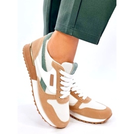 Adidasi sport dama, alb si bej 2