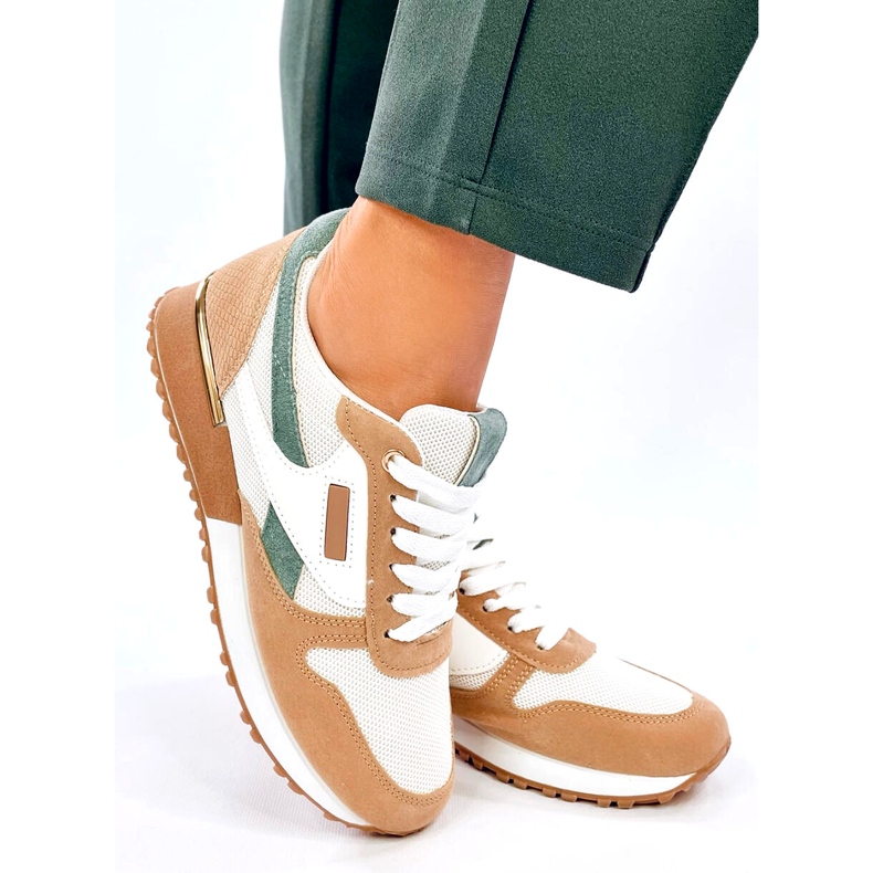 Adidasi sport dama, alb si bej 2