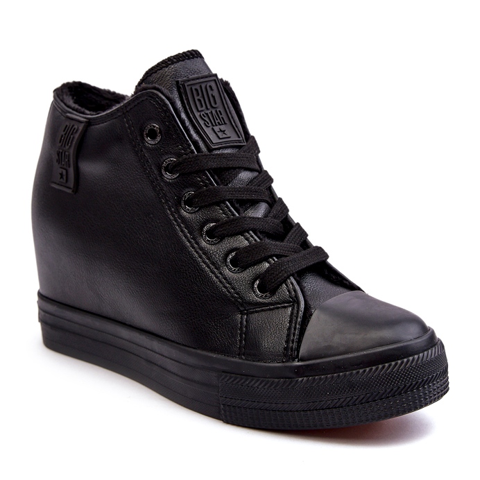 Pantofi de damă din piele cu pană Big Star MM274001 Negru 1