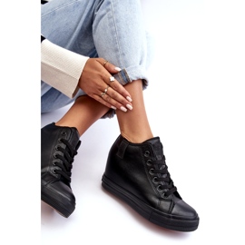 Pantofi de damă din piele cu pană Big Star MM274001 Negru 5