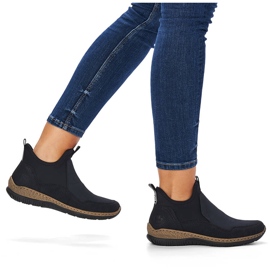 Botine confortabile de damă, negre, cu slip-on, Rieker N3275-00 negru 1