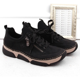 Pantofi negri de damă comozi Rieker 45973-00 negru 2