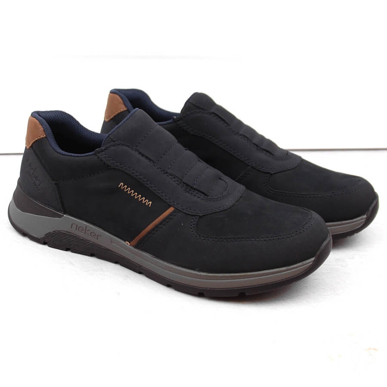 Pantofi confortabili pentru bărbați din piele, bleumarin, Rieker 39652-14 albastru 2 Pantofi confortabili pentru bărbați din piele, bleumarin, Rieker 39652-14 albastru 2