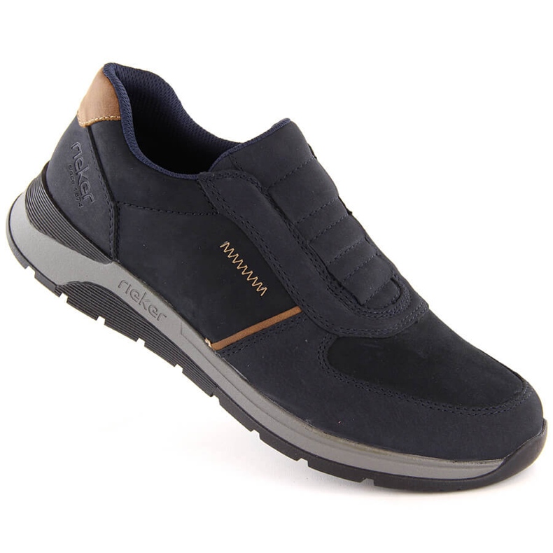 Pantofi confortabili pentru bărbați din piele, bleumarin, Rieker 39652-14 albastru 1 Pantofi confortabili pentru bărbați din piele, bleumarin, Rieker 39652-14 albastru 1