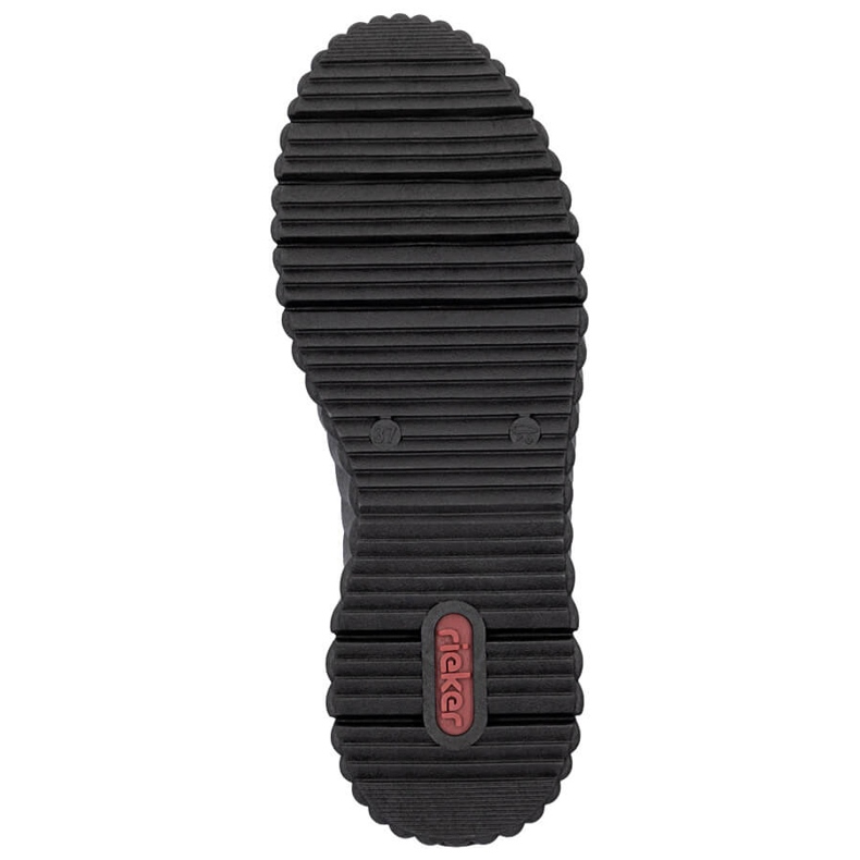 Pantofi cu pană de damă din piele lăcuită neagră Rieker N2501-00 negru 1