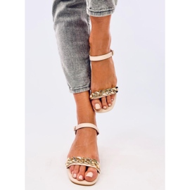 Sandale cu toc mic Daphne Beige bej 1