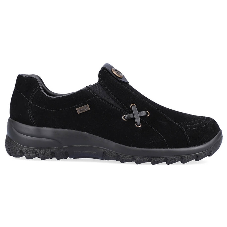Pantofi din piele, slip-on negru Rieker L7171-00 2