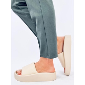 Papuci moale de dama Fontes Beige bej 2
