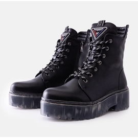 Botine Charlton din piele neagra negru 1