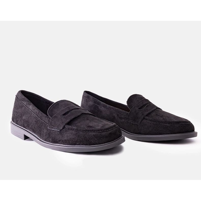 Mocasini negri din catifea Miralona negru 1