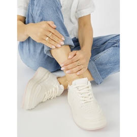 Tenisi de dama crem cu talpa groasa bej 2