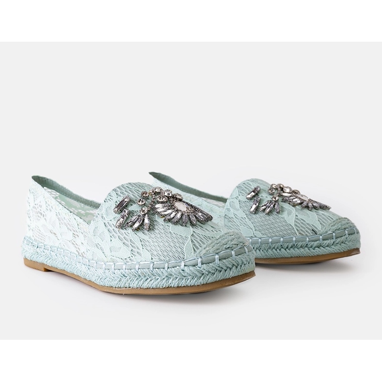 Espadrile verzi cu strasuri Lordly verde 1