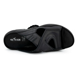 Olivier Flip -flop -uri pentru bărbați din piele naturală 400MP Negru 3