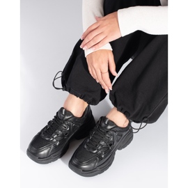 Adidași negri cu talpă groasă negru 1