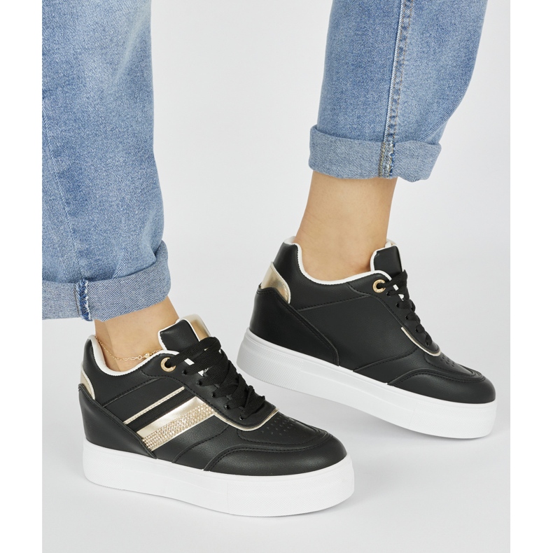 Tenisi negri cu pană ascunsă negru 1