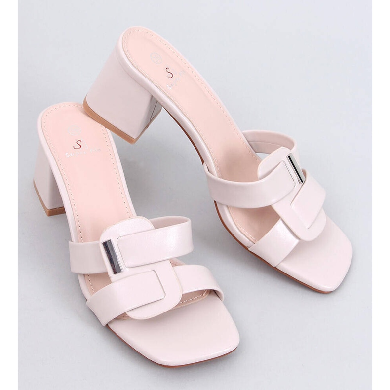 Slapi eleganti cu toc Lafar Beige bej 1