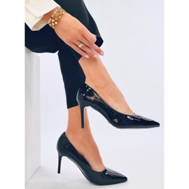 Pompe stiletto lacuite Charlotte Black negru 2