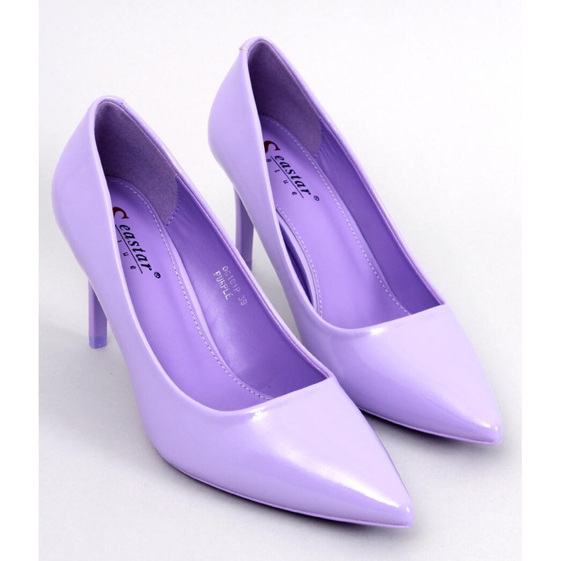 Pompe stiletto lăcuite Charlotte Purple violet 1