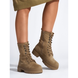 Botine de damă maro cu șireturi 1 Botine de damă maro cu șireturi 1