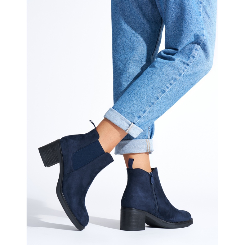 Botine clasice bleumarin albastru 2