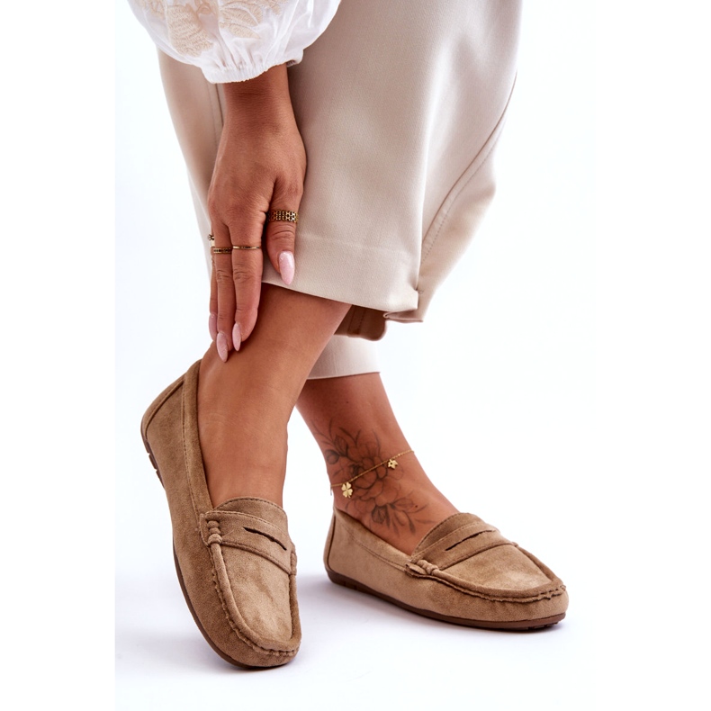 Mocasini din piele intoarsa de dama maro Lenvie 4