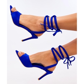 Sandale cu toc inalt Gennaro Blue siret albastru 5