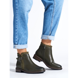 Botine de damă verzi cu toc joasă verde 1 Botine de damă verzi cu toc joasă verde 1