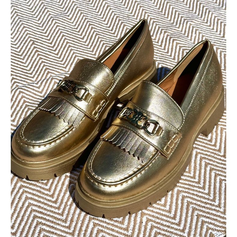 PH2 Mocasini Dama Piele Ecologica Cu Decoratie Aurie Zanita de aur 1