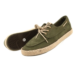 Espadrile cu șireturi pentru bărbați Big Star NN174055 kaki verde 4