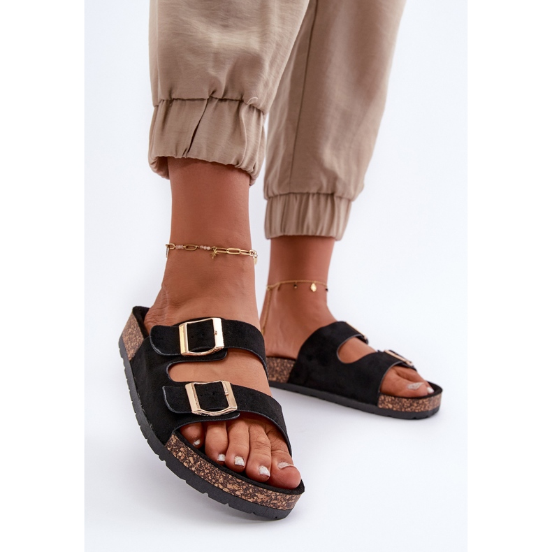 Sandale Damă Slip-on Pe Talpă De Plută Cortina Neagră negru 2