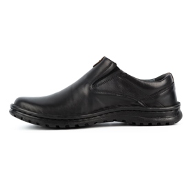 Kampol Pantofi slip-on pentru bărbați din piele 12KAM negru 1 Kampol Pantofi slip-on pentru bărbați din piele 12KAM negru 1