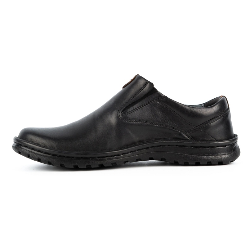 Kampol Pantofi slip-on pentru bărbați din piele 12KAM negru 1 Kampol Pantofi slip-on pentru bărbați din piele 12KAM negru 1