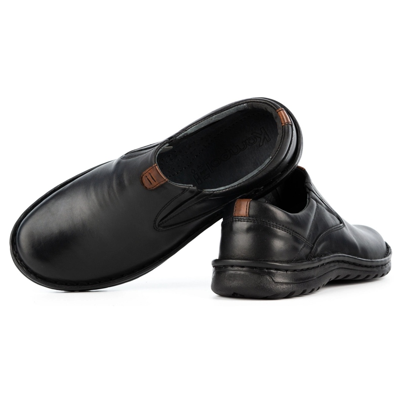 Kampol Pantofi slip-on pentru bărbați din piele 12KAM negru 4 Kampol Pantofi slip-on pentru bărbați din piele 12KAM negru 4