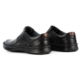 Kampol Pantofi slip-on pentru bărbați din piele 12KAM negru 5 Kampol Pantofi slip-on pentru bărbați din piele 12KAM negru 5