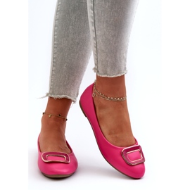 Day-Vine Balerini din Piele Eco Fuchsia Cu Decorat roz 2