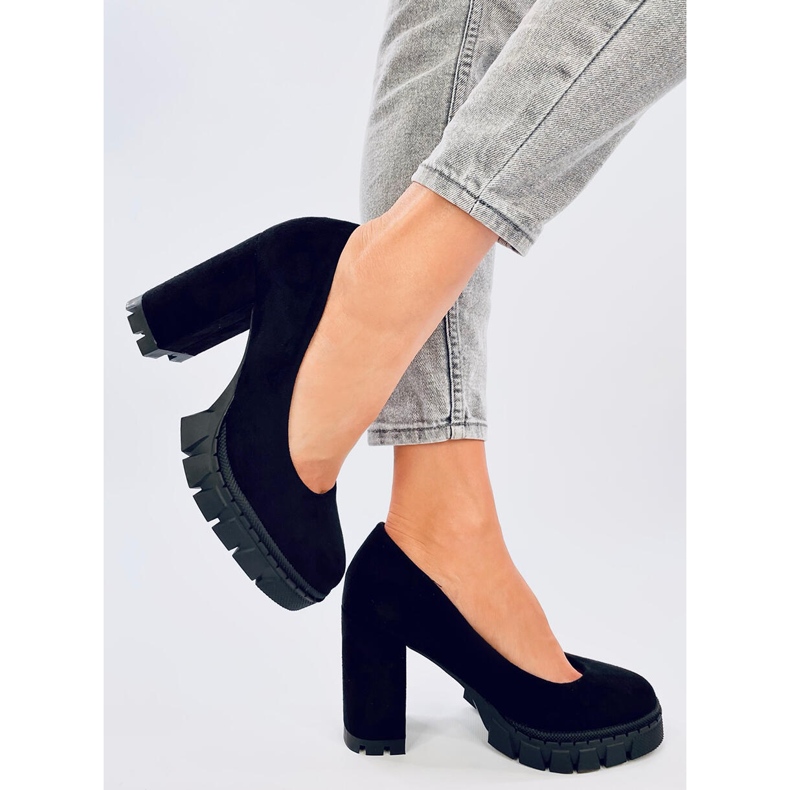 Angela Black pantofi cu toc și platformă negru 2