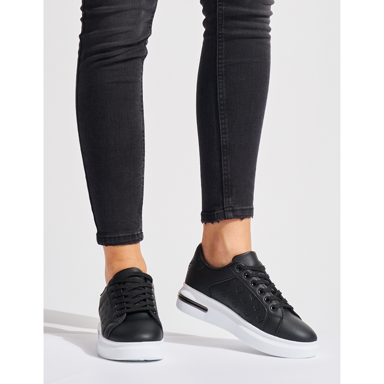 Pantofi sport cu platforma neagra negru 1