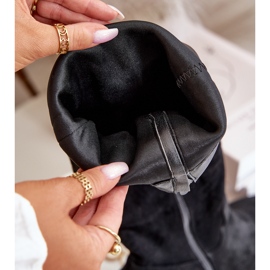 Cizme Peste Genunchi De Damă Cu Feroar Negru Elitara 1