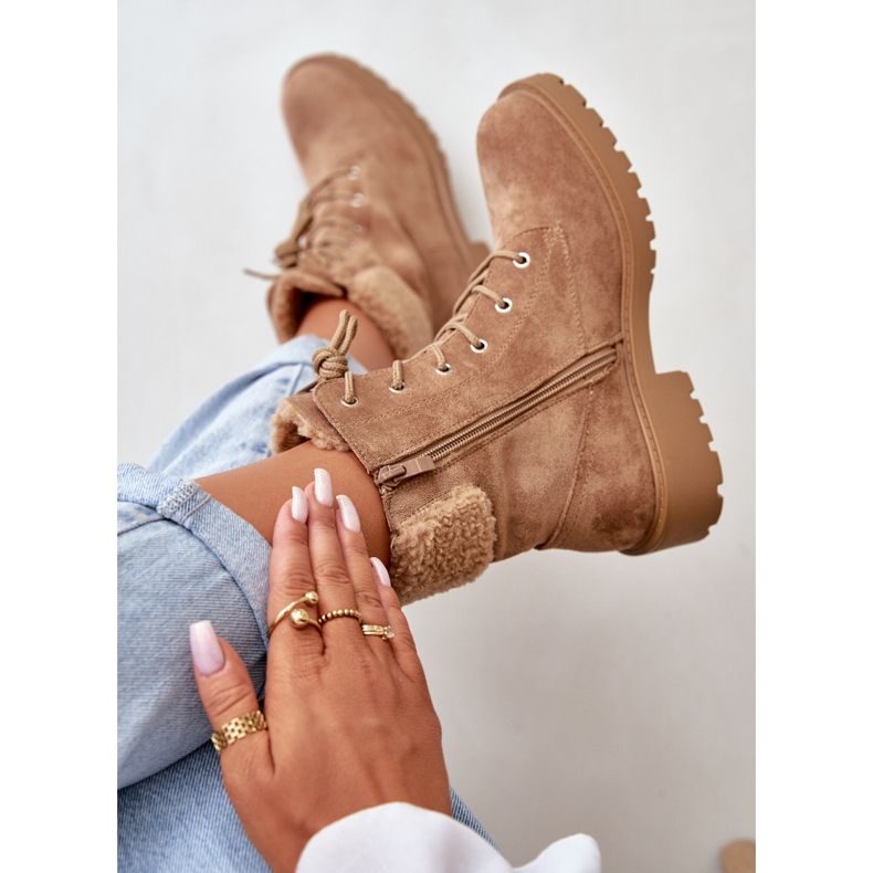 Cizme Izolatoare De Muncă De Damă Cu Fermoar, Maro Mivael bej 2