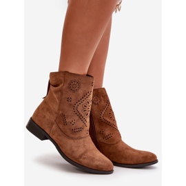 Jezzi Cizme joase ajurate pentru damă, prinse cu fermoar, Irinette maro 1 Jezzi Cizme joase ajurate pentru damă, prinse cu fermoar, Irinette maro 1